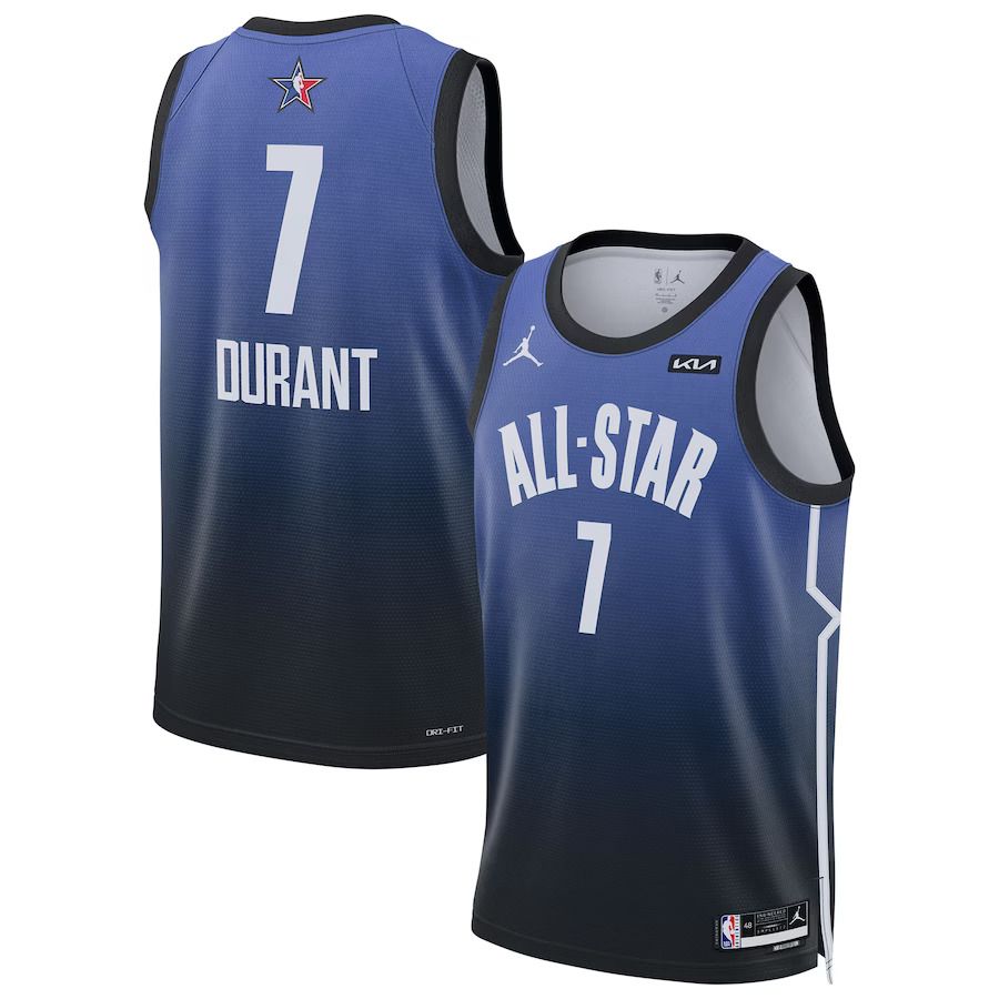 Men Brooklyn Nets 7 Kevin Durant Jordan Brand Blue 2023 NBA All-Star Game Swingman NBA Jersey